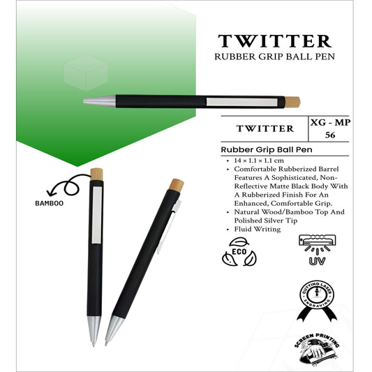 Twitter Rubber Grip Ball Pen  XG -MP56 MARSH Corporate gifts