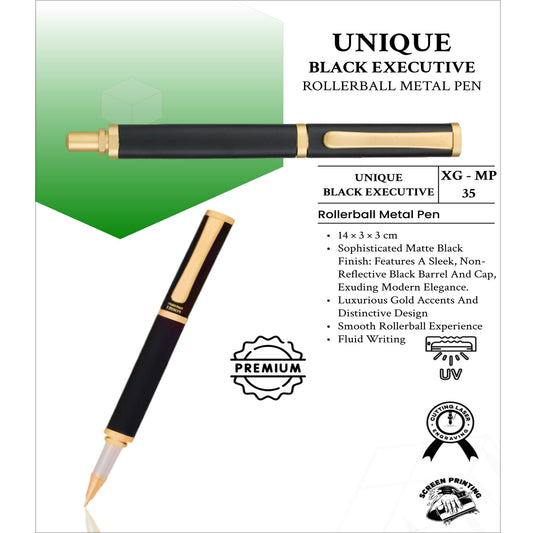Unique Black  Executive RollerBall Metal Pen XG -MP35 MARSH Corporate gifts