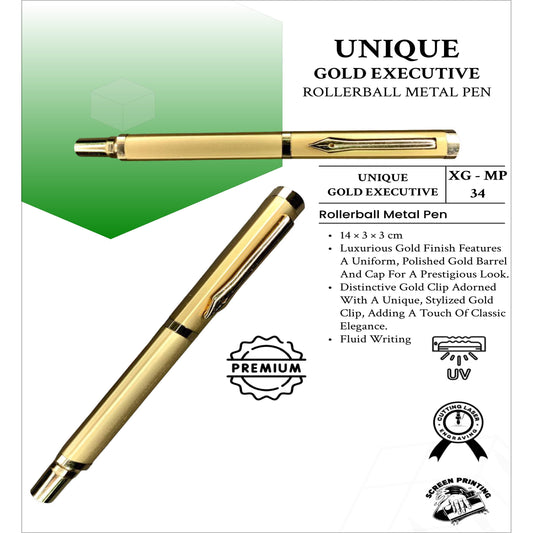 Unique Gold Executive RollerBall Metal Pen XG -MP34 MARSH Corporate gifts