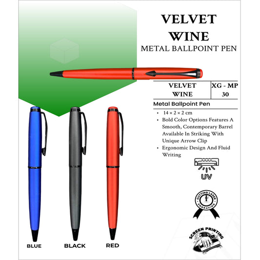 Velvet Wine Metal BallPoint Pen XG - MP30 MARSH Corporate gifts