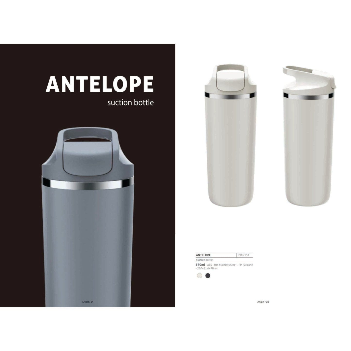 Antelope Suction Bottle 370ml - DRIN137 MARSH Corporate gifts