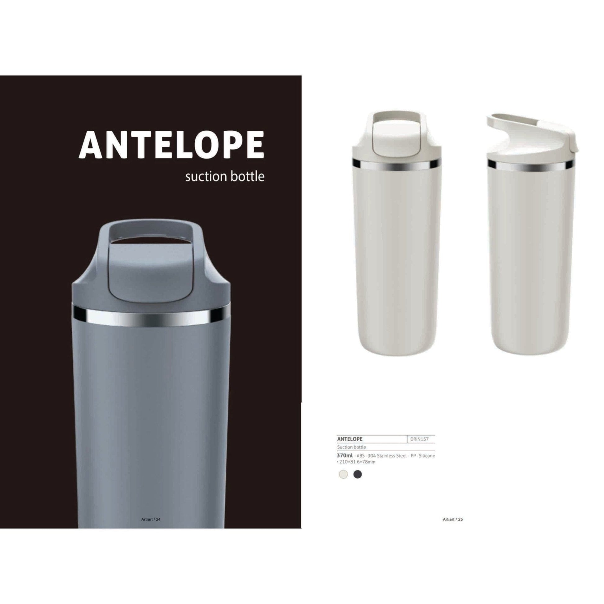 Antelope Suction Bottle 370ml - DRIN137 MARSH Corporate gifts