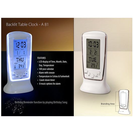 Backlit Table Clock - A 81 MARSH Corporate gifts