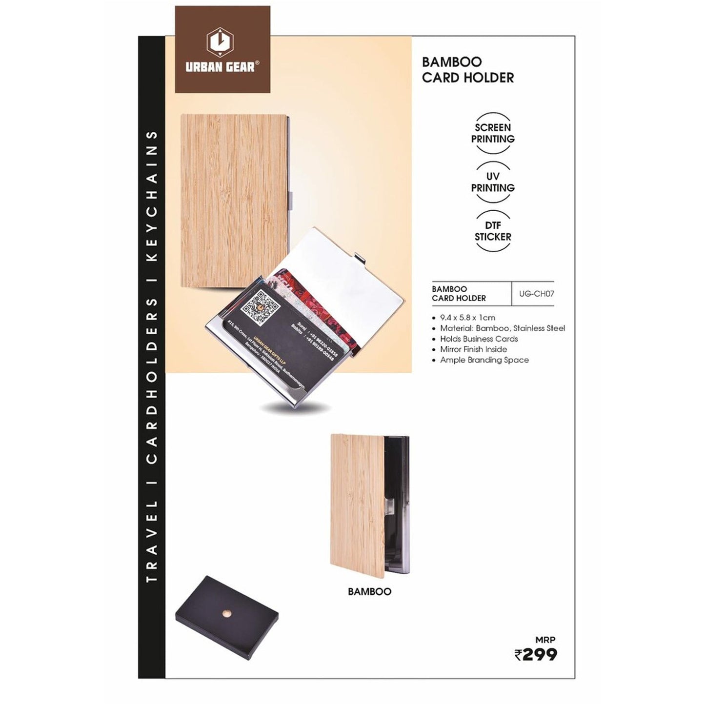 URBAN GEAR - Bamboo Card Holder -  UG-CH07 MARSH Corporate gifts