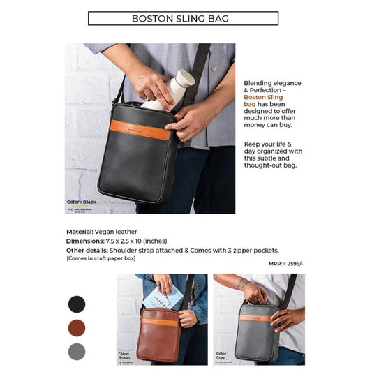 BOSTON UNISEX SLING BAG - LEATHER BAG MARSH Corporate gifts