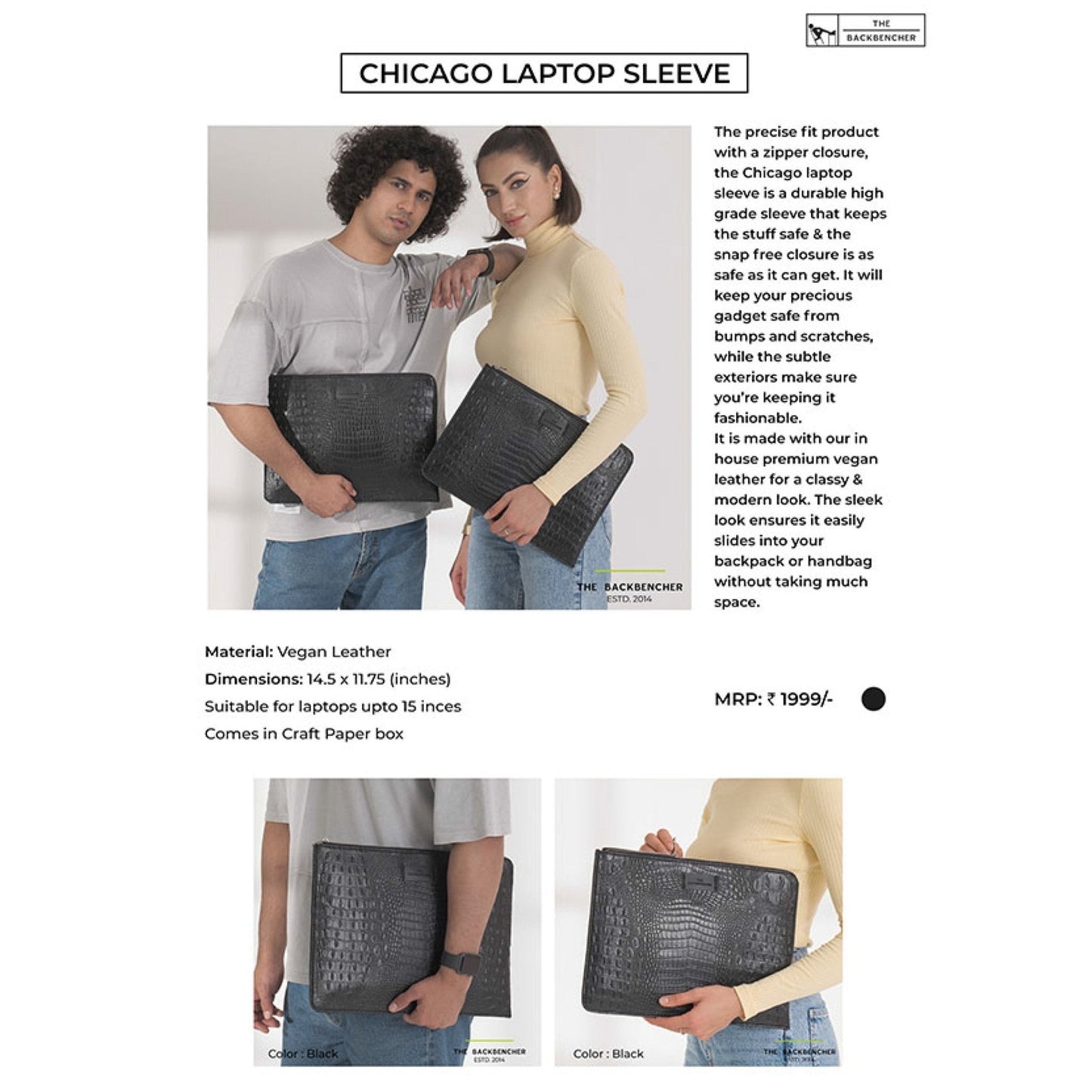 CHICAGO LAPTOP SLEEVE - VEGAN LEATHER MARSH Corporate gifts