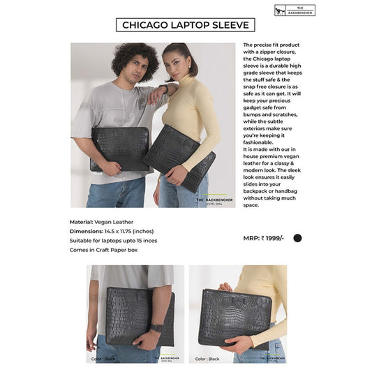 CHICAGO LAPTOP SLEEVE - VEGAN LEATHER MARSH Corporate gifts