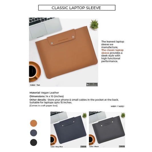 CLASSIC LAPTOP SLEEVE - VEGAN LEATHER MARSH Corporate gifts