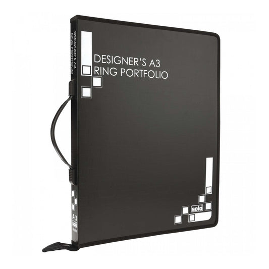 Designers A3 Ring Portfolio with Zipper Closure (4D-Ring) - AR2A3, FREE 5 Sheet Protector MARSH Stationery