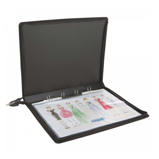 Designers A3 Ring Portfolio with Zipper Closure (4D-Ring) - AR2A3, FREE 5 Sheet Protector MARSH Stationery