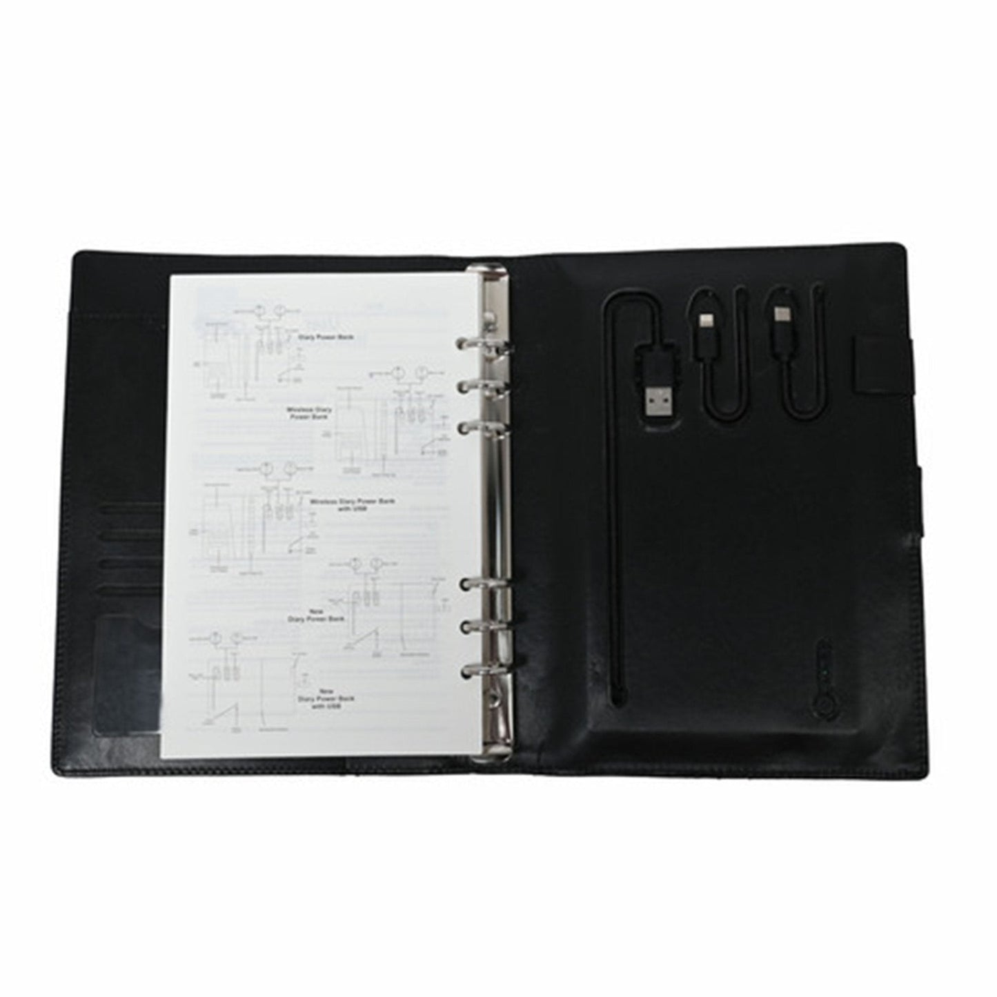 Diary Power Bank 5000 mAh Black (Button) MARSH Corporate gifts