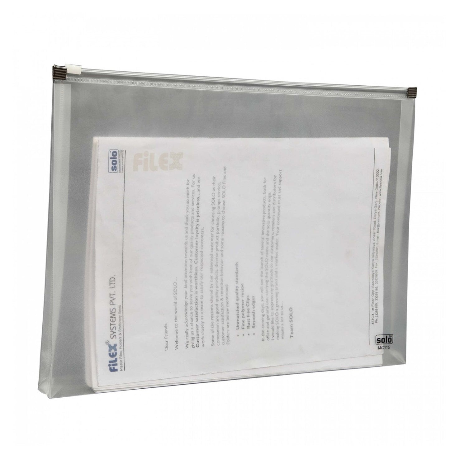 Document Bag - Zipper Closure L/S - FC (MC115), Pack of 10 MARSH Stationery