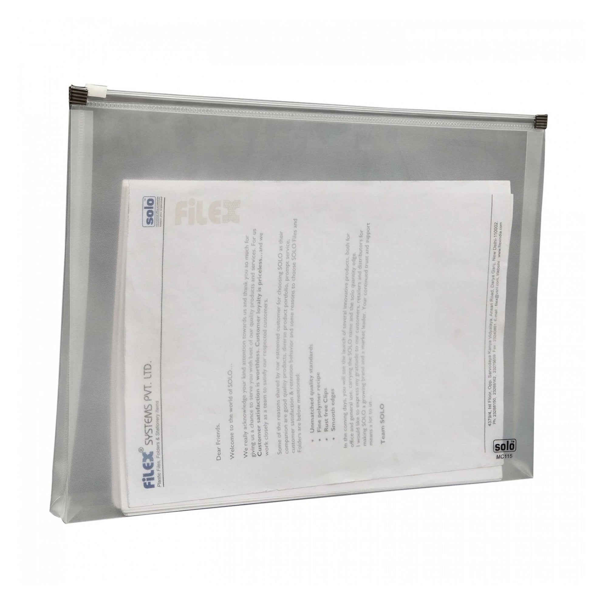 Document Bag - Zipper Closure L/S - FC (MC115), Pack of 10 MARSH Stationery