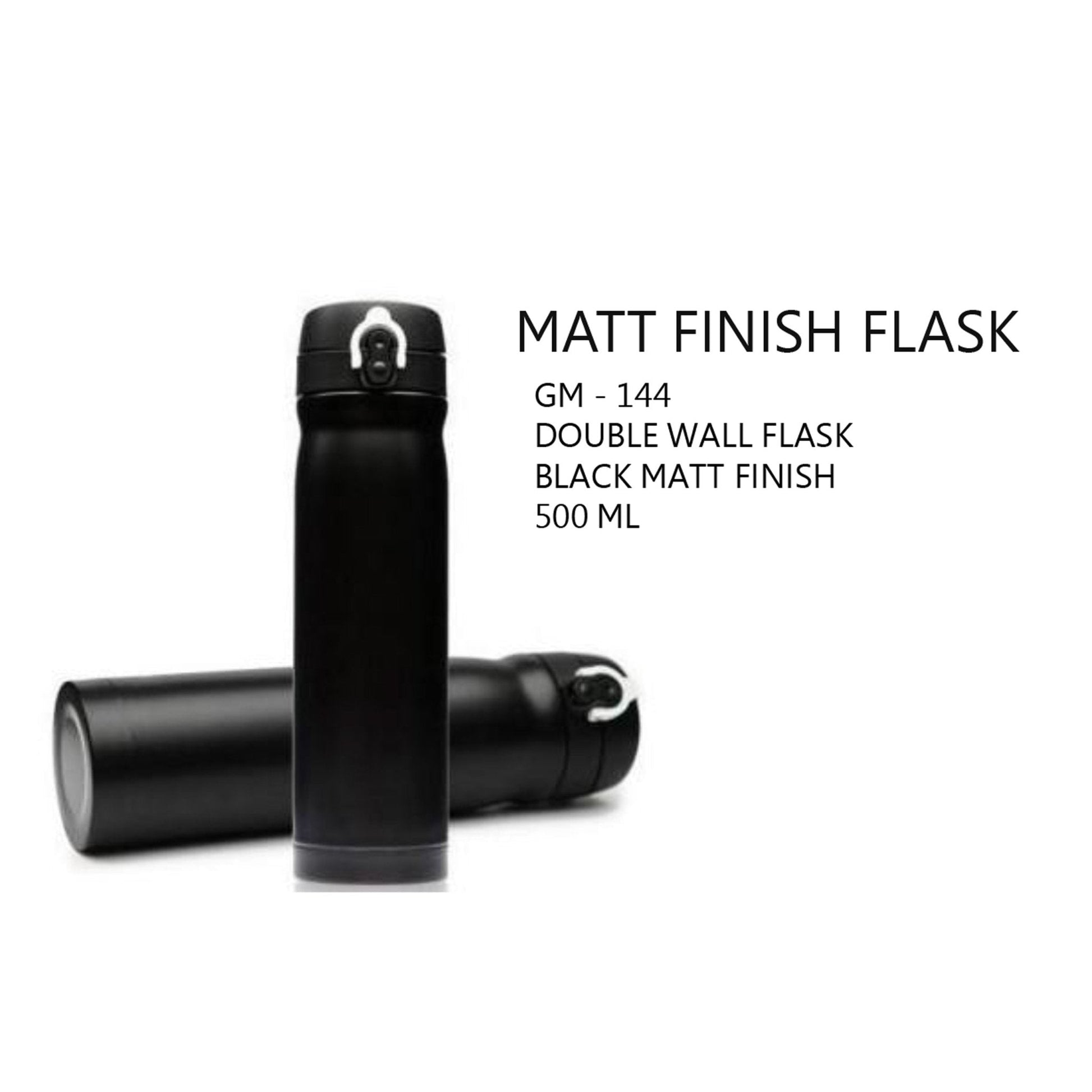 Double Wall Flask Black Matt Finish Bottle - 500ml - GM-144 MARSH Corporate gifts