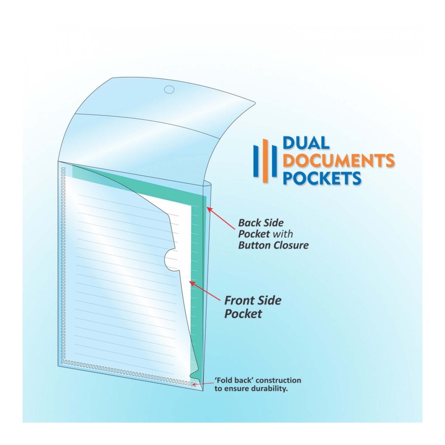 Dual Documents Pockets - A4 (CH402), Pack of 4 MARSH Stationery