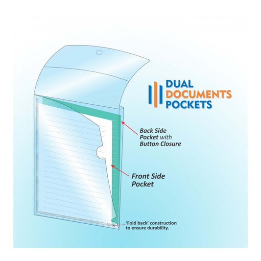 Dual Documents Pockets - A4 (CH402), Pack of 4 MARSH Stationery