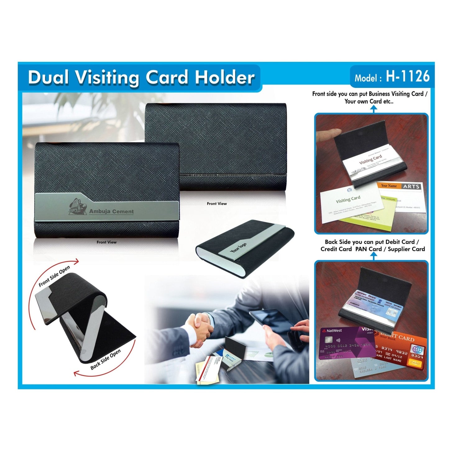 Dual Visiting Card Holder H-1126 MARSH Corporate gifts