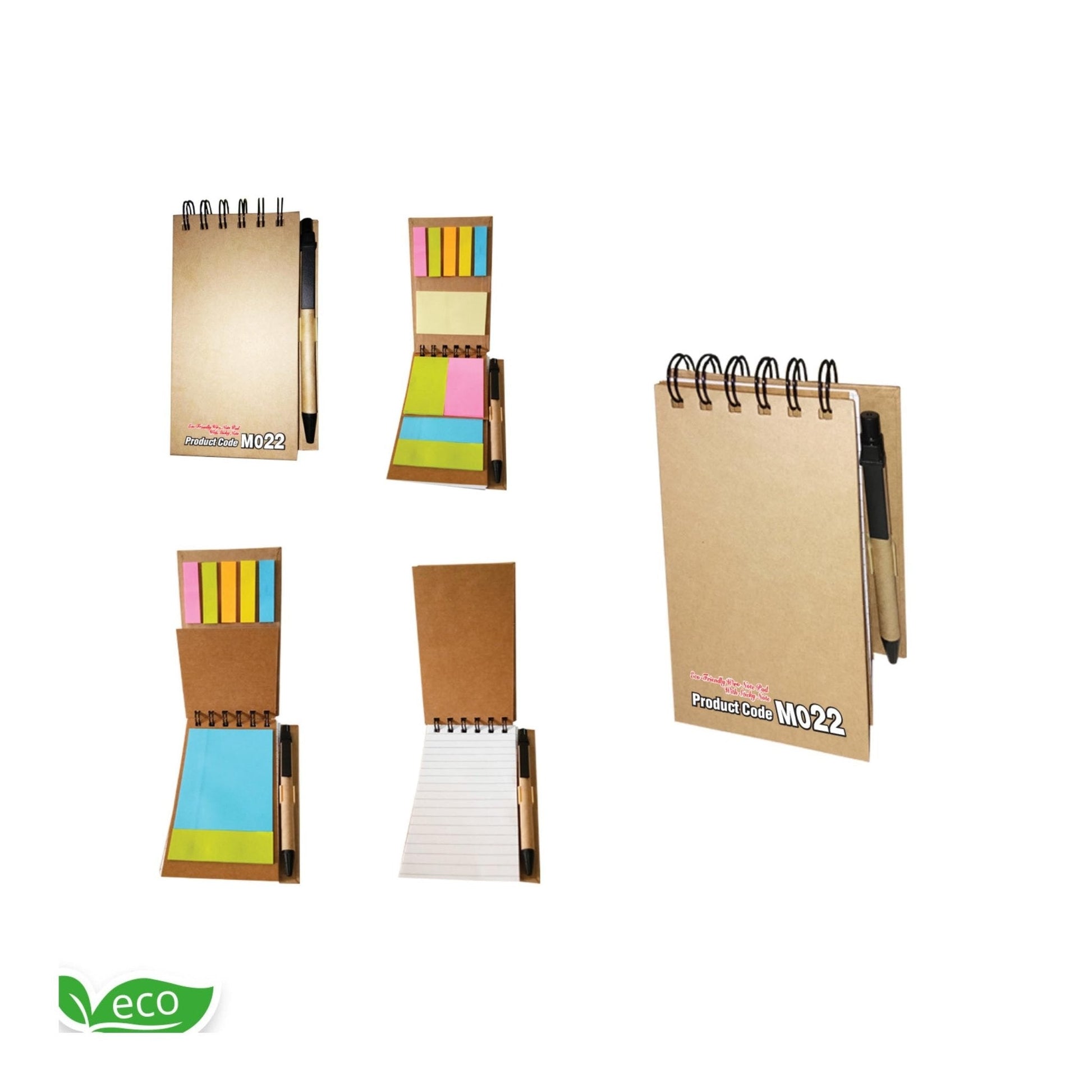 Eco-Friendly Wiro Note Pad With Sticky Note MARSH Stationery