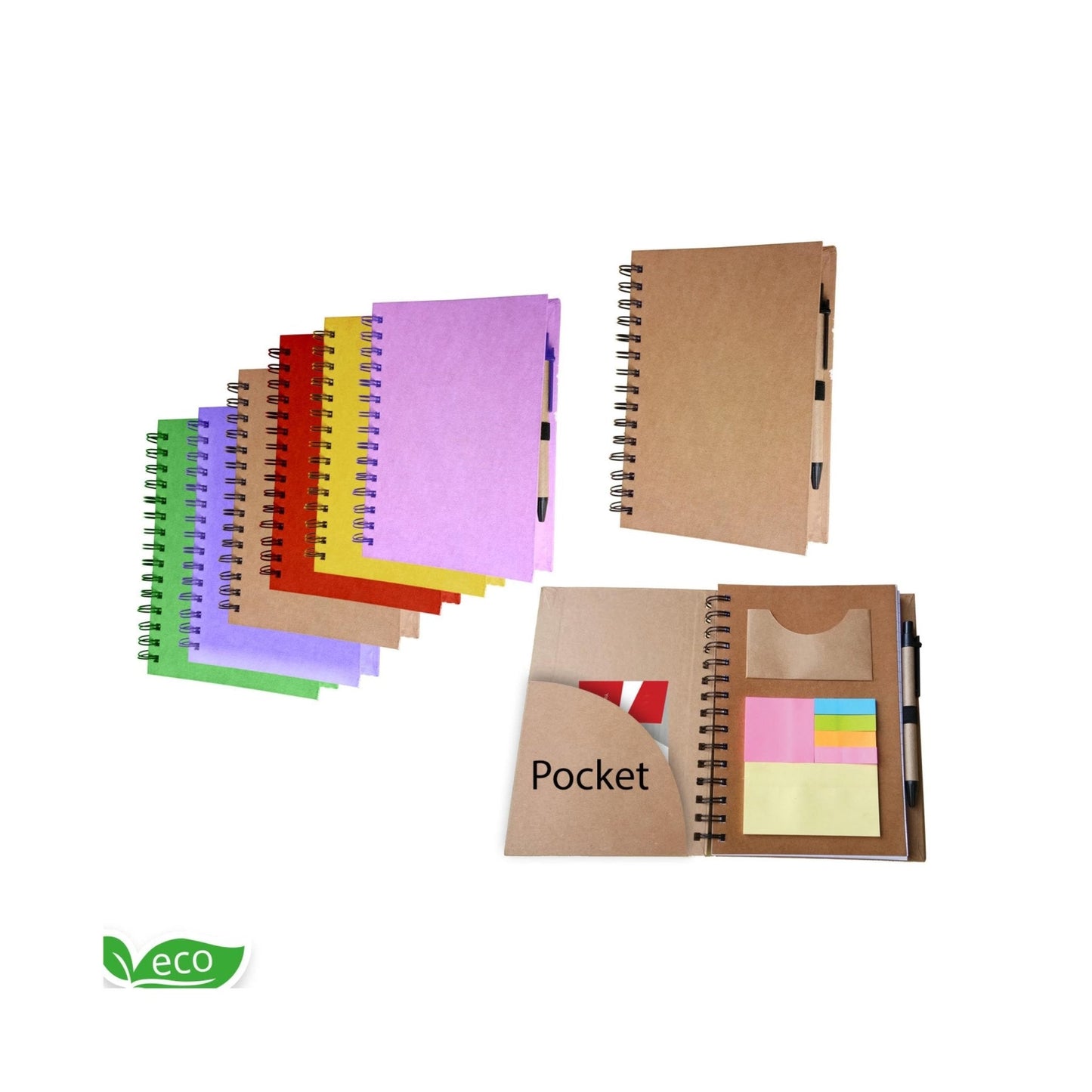 Eco-Friendly Wiro Note Pad With Sticky Note MARSH Stationery