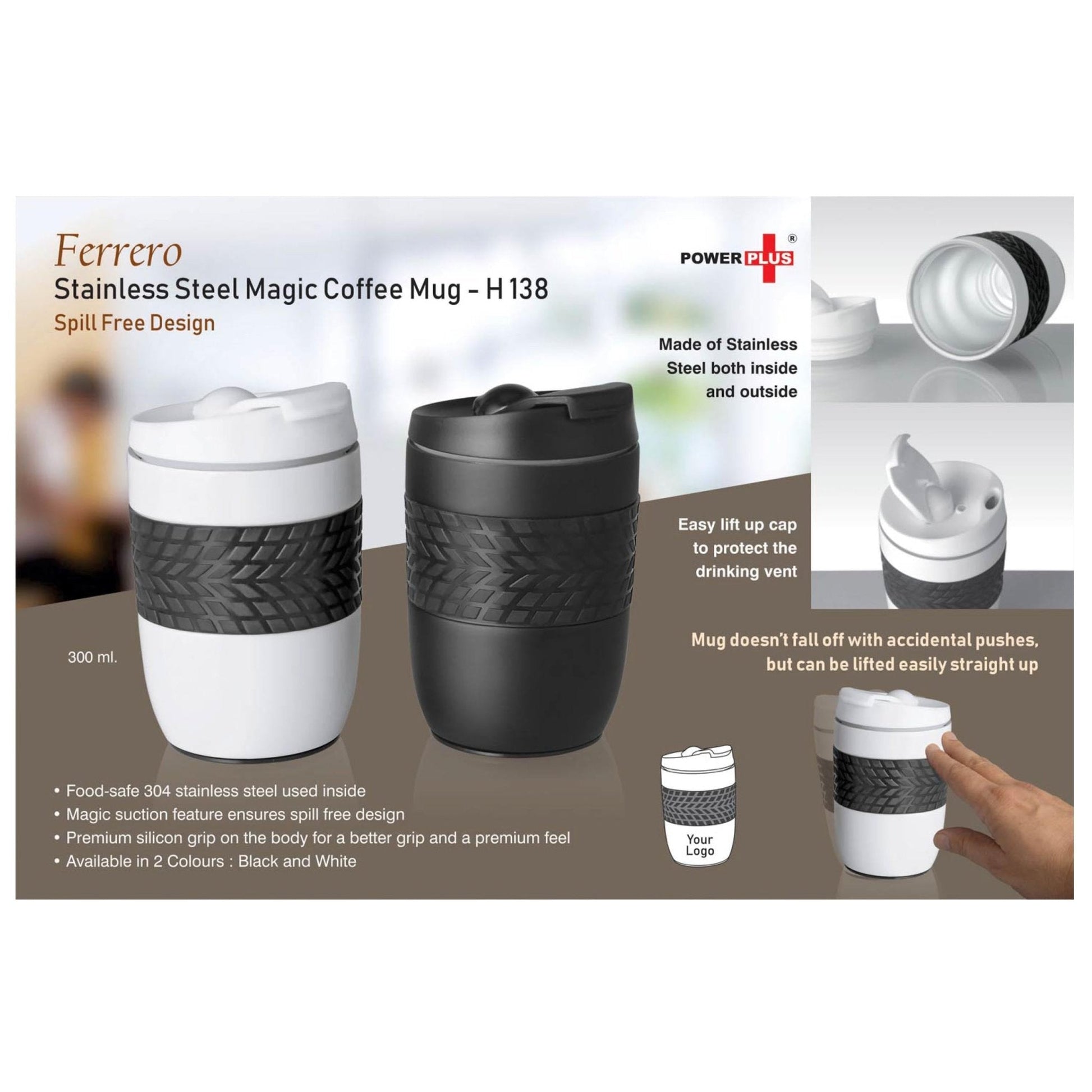 Ferrero Stainless Steel Magic Coffee Mug - 300 ml - H138 MARSH Corporate gifts