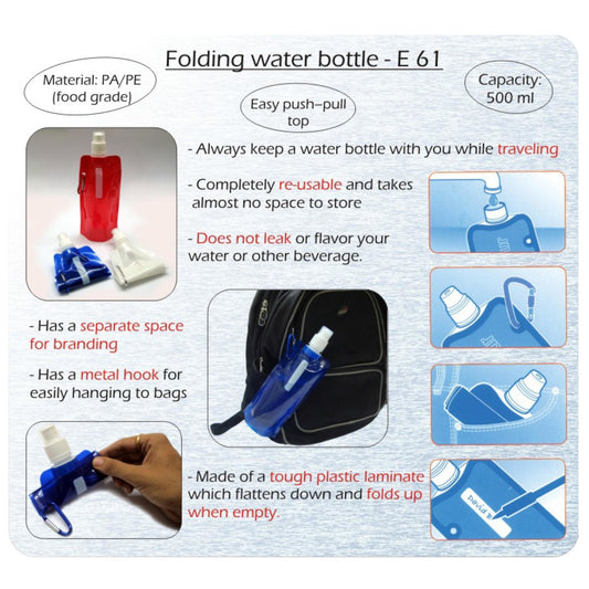 Folding Water Bottle - E 61 MARSH Corporate gifts