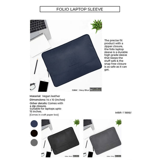 FOLIO LAPTOP SLEEVE - VEGAN LEATHER MARSH Corporate gifts