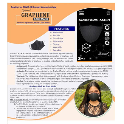 GRAPHENE-ENHANCED FACE MASK, PACK OF 3 MARSH Stationery