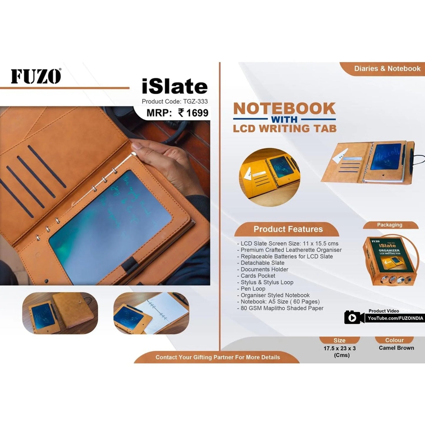 iSlate Notebook with LCD Writing Tab - TGZ-333 MARSH Corporate gifts