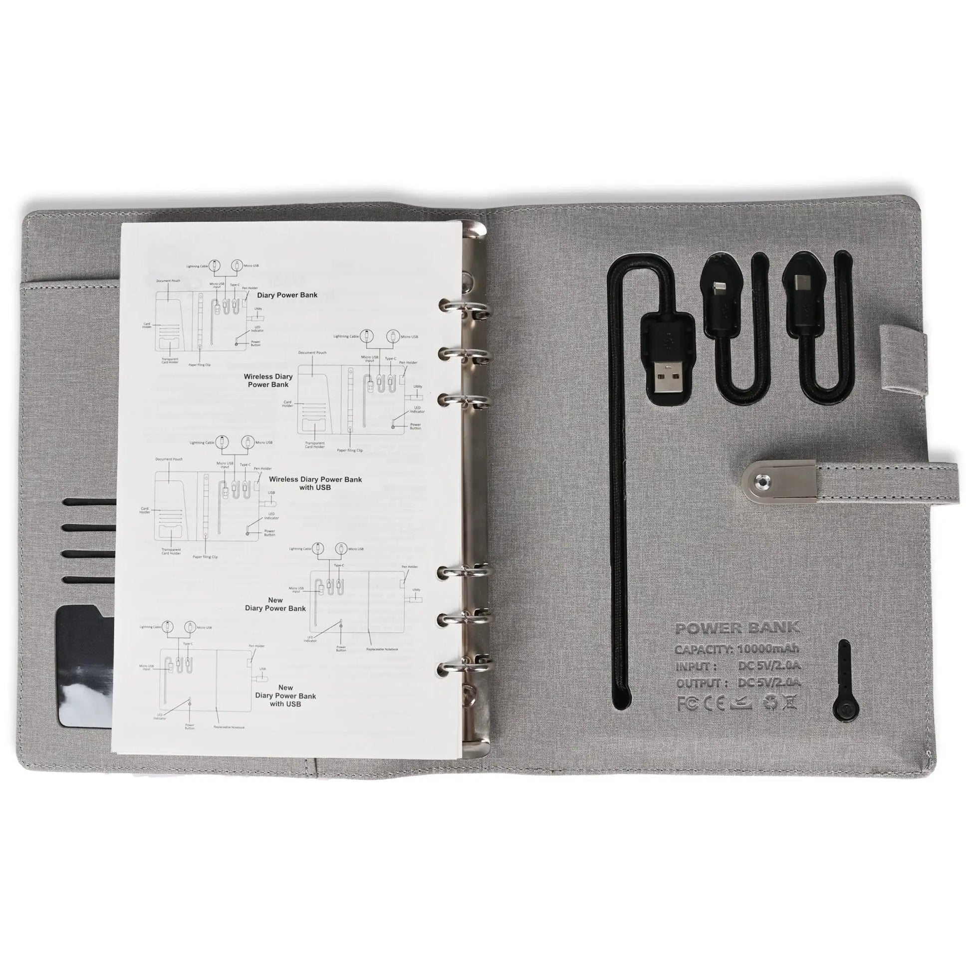 Jute Diary Power Bank 5000 mAh 16 GB USB MARSH Corporate gifts