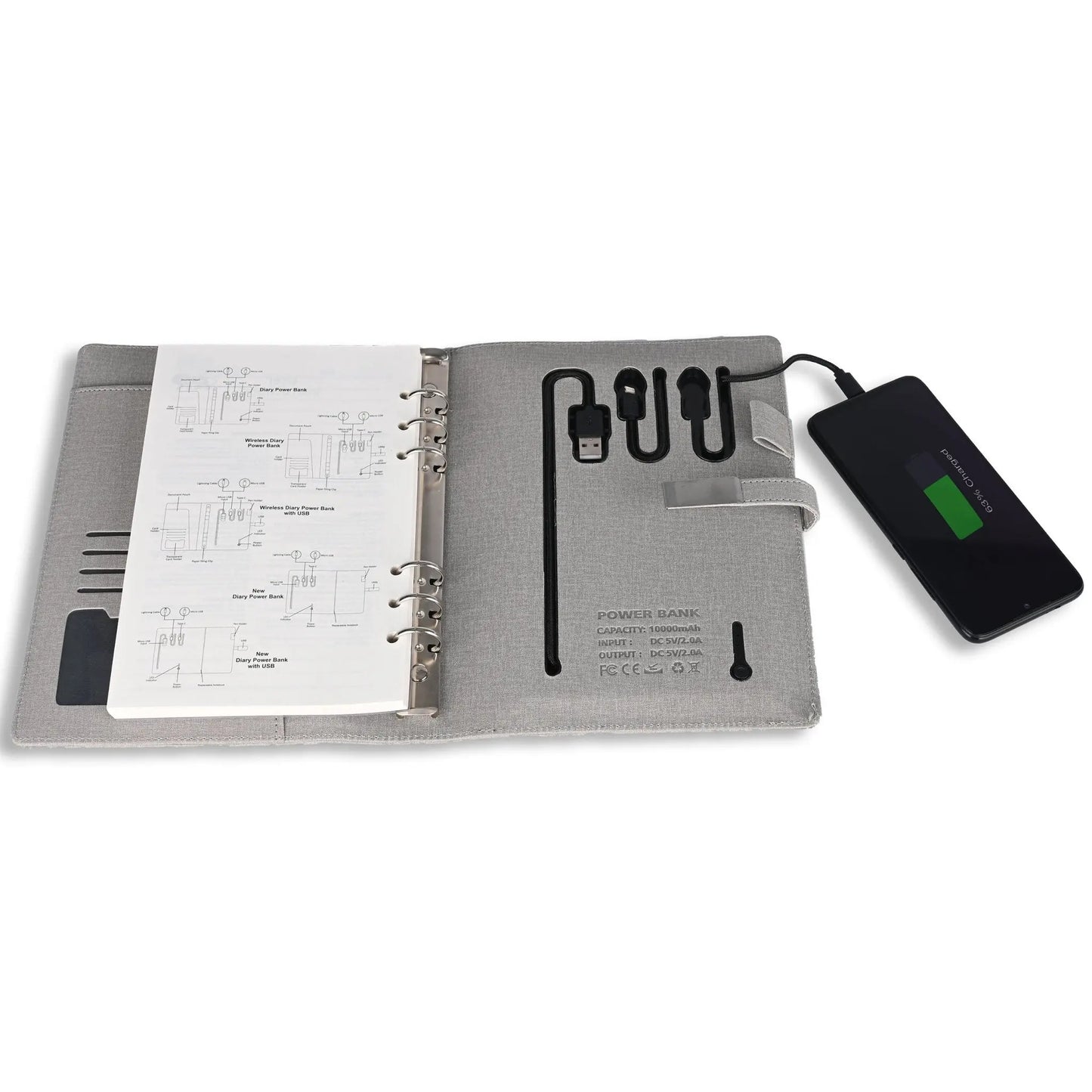 Jute Diary Power Bank 5000 mAh MARSH Corporate gifts