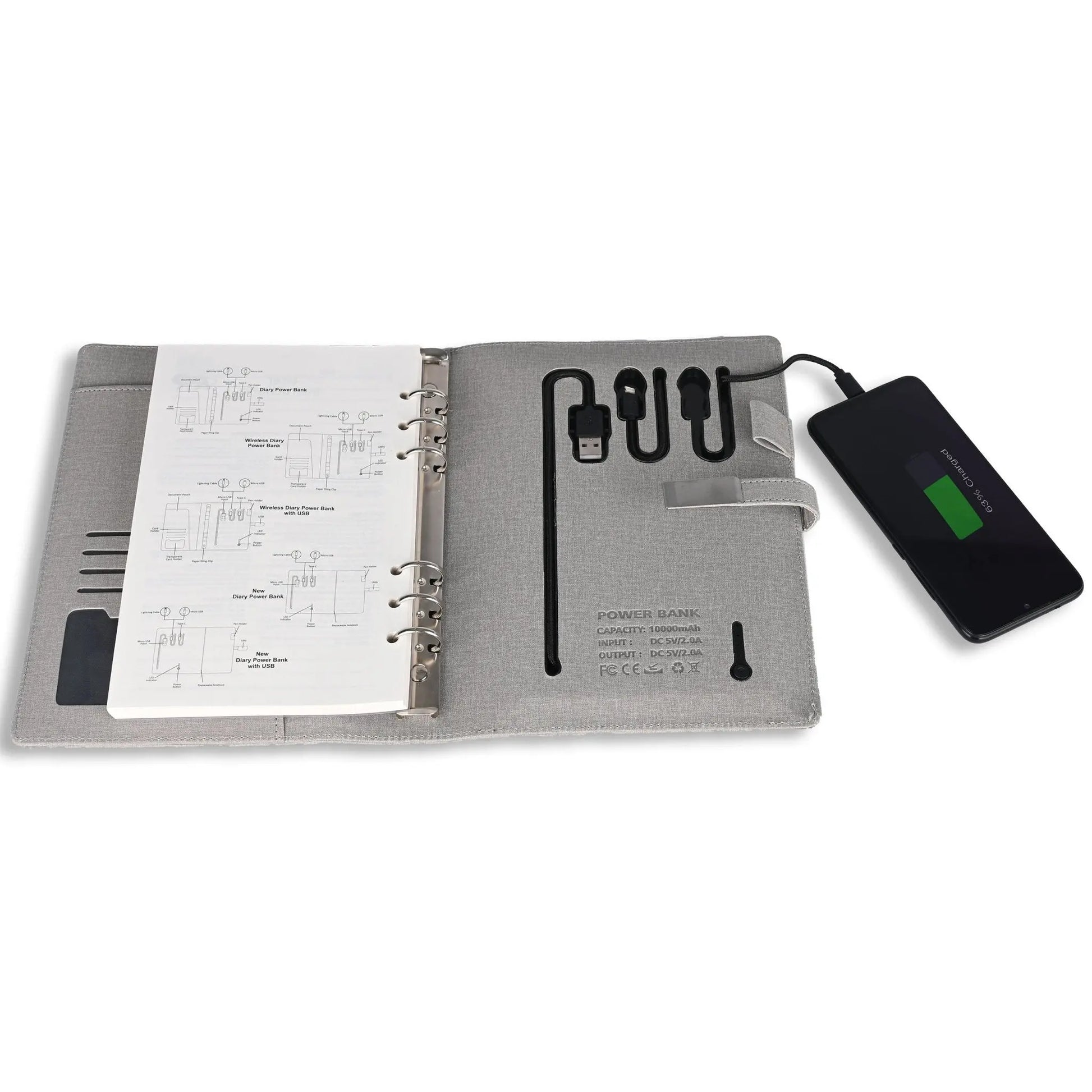 Jute Diary Power Bank 5000 mAh MARSH Corporate gifts