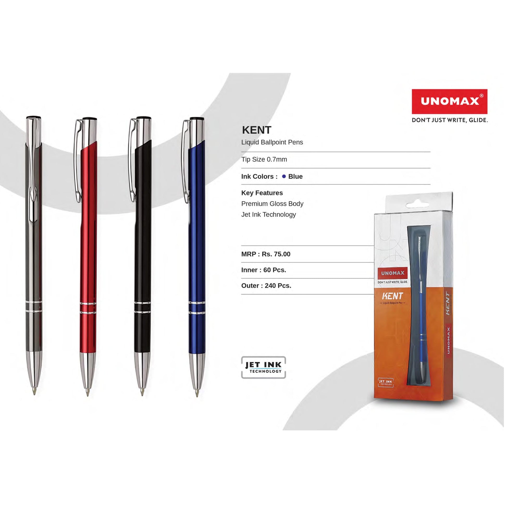 Unomax  Kent Liquid Ball Pens MARSH Corporate gifts