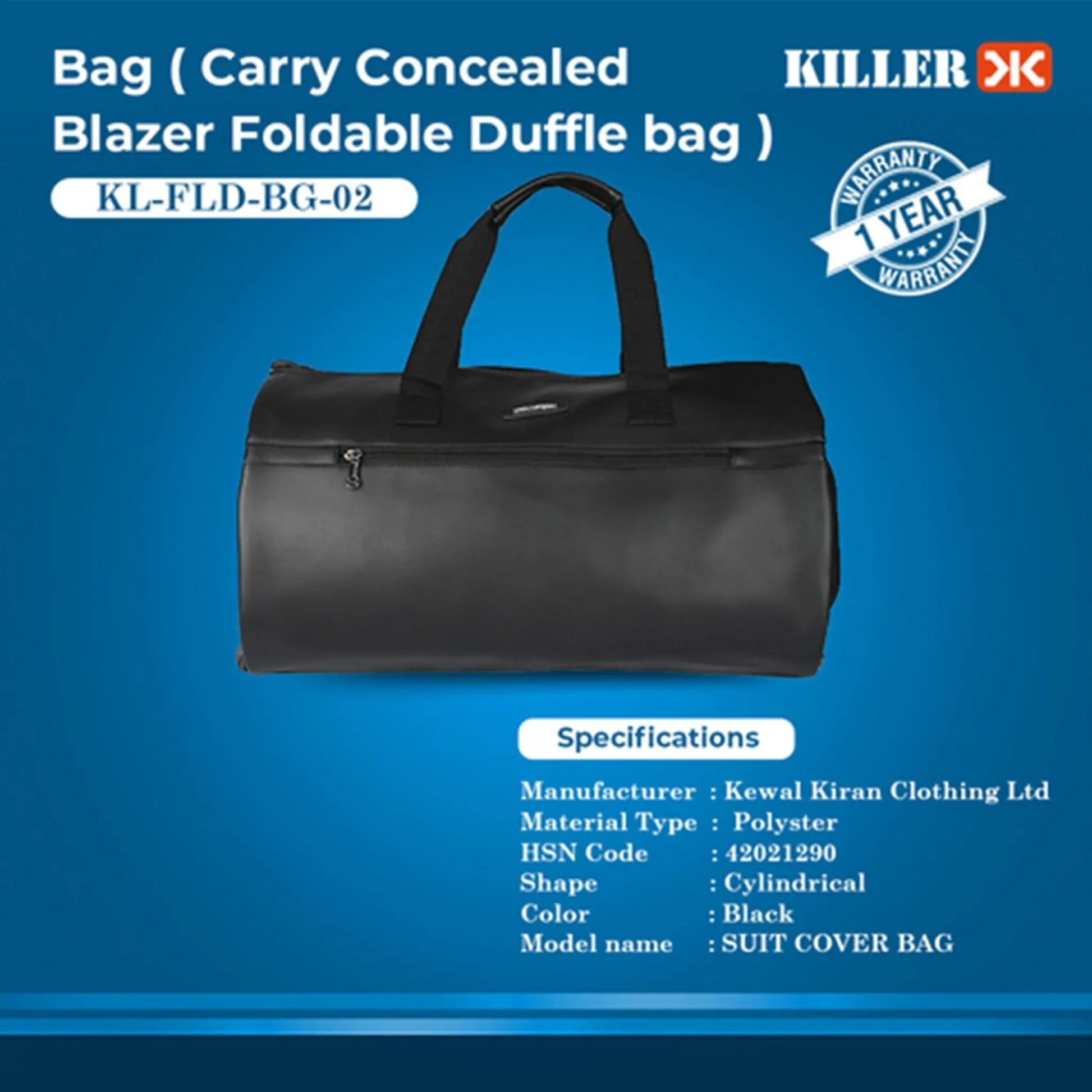 Killer carry Concealed Blazer Fordable Duffle bag MARSH Corporate gifts