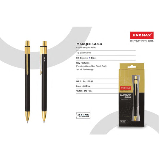 Unomax Marquee Gold Liquid Ball Pens MARSH Corporate gifts