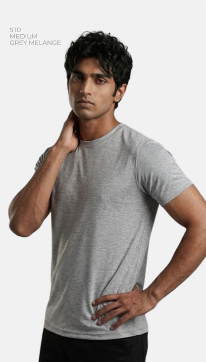 Combed Cotton Round Neck T-shirt – Quality 424 (180 GSM) – model wearing