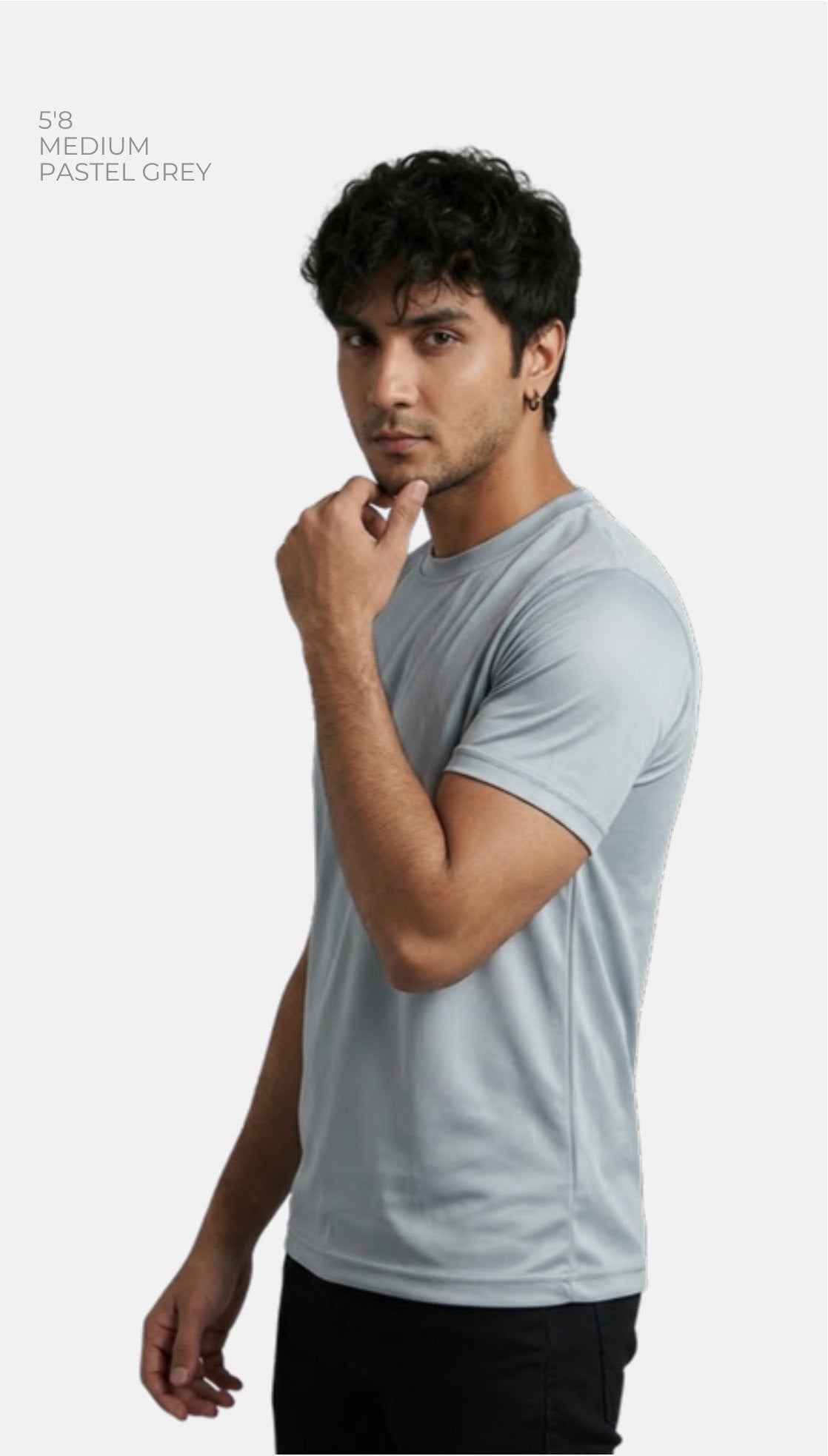 Dri-fit Round Neck T-shirt – Quality 3600 (100 GSM) – model wearing