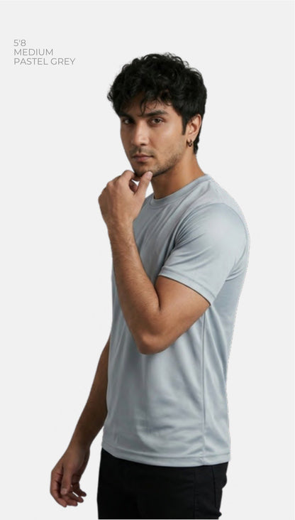 Dri-fit Round Neck T-shirt – Quality 3600 (100 GSM) – model wearing