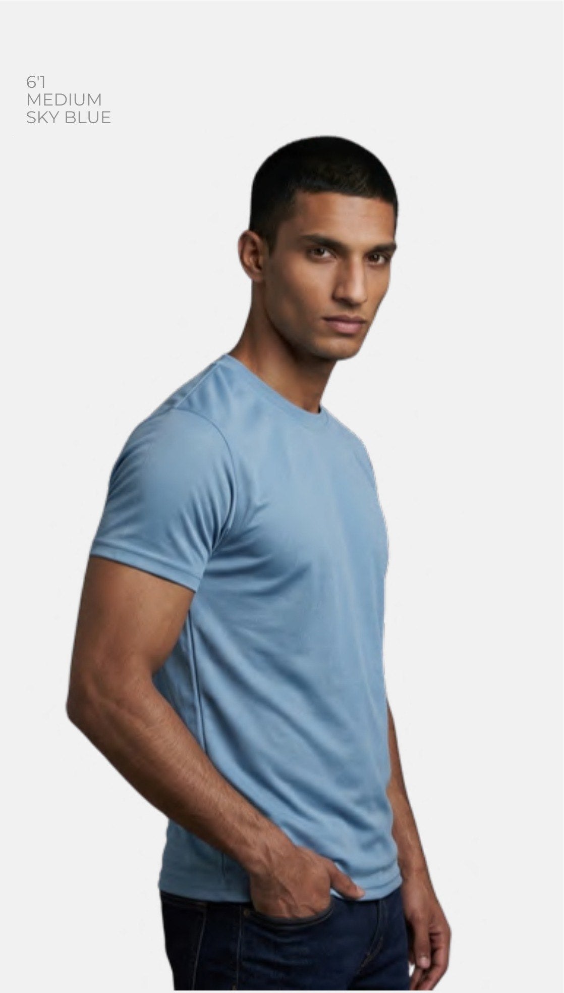 Sarina Dri-fit Round Neck T-shirt (120 GSM) – model wearing