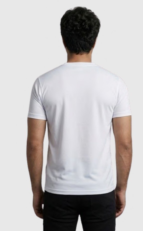 Dot-knit Polyester Round Neck T-shirt – Quality 325 (160 GSM) – back view