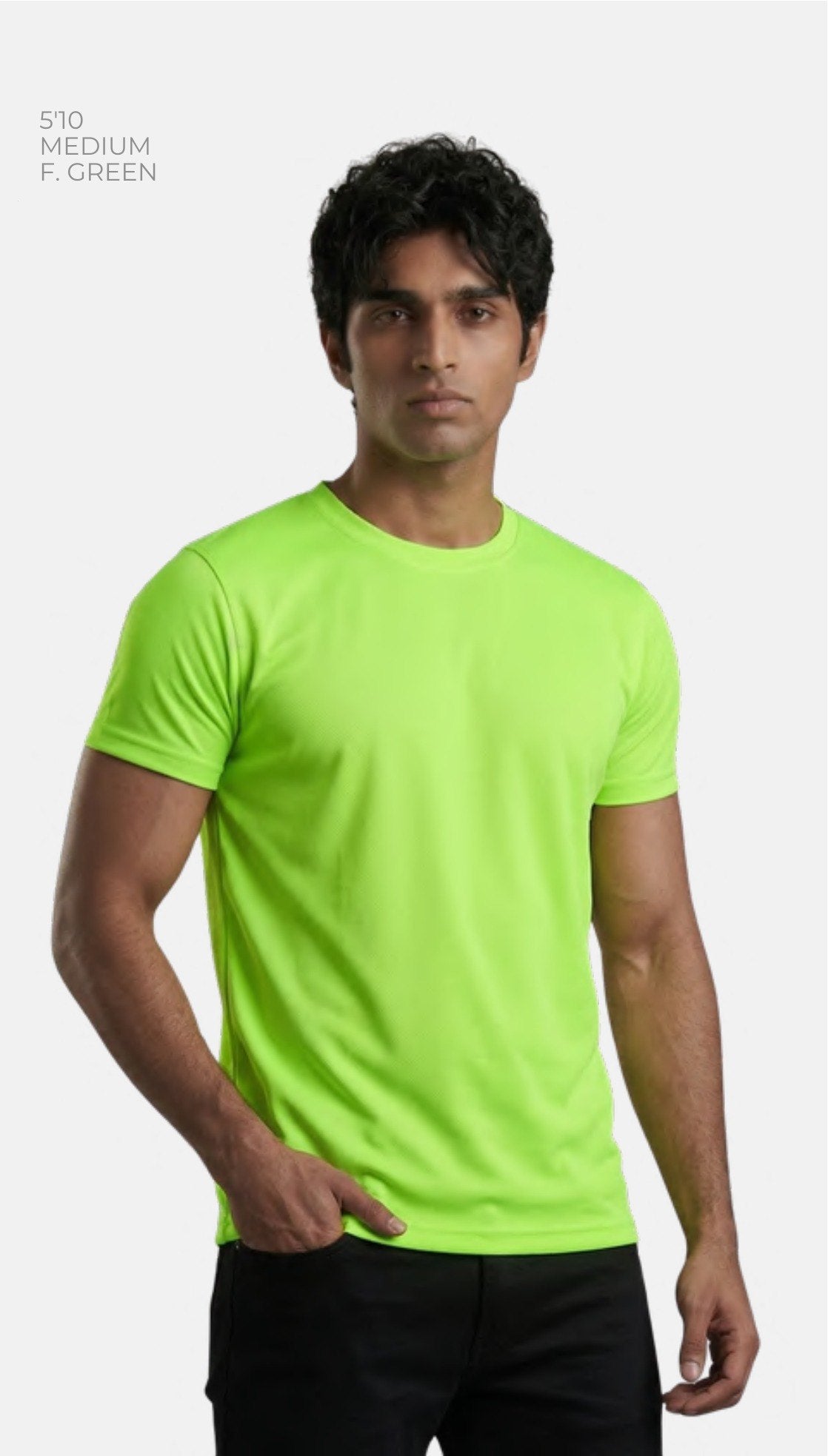 Frooti Honeycomb Round Neck T-shirt (100 GSM) – model wearing