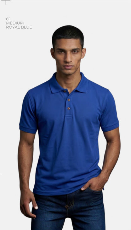 Pure Cotton Polo T-shirt – Quality 201 (280 GSM) – model wearing