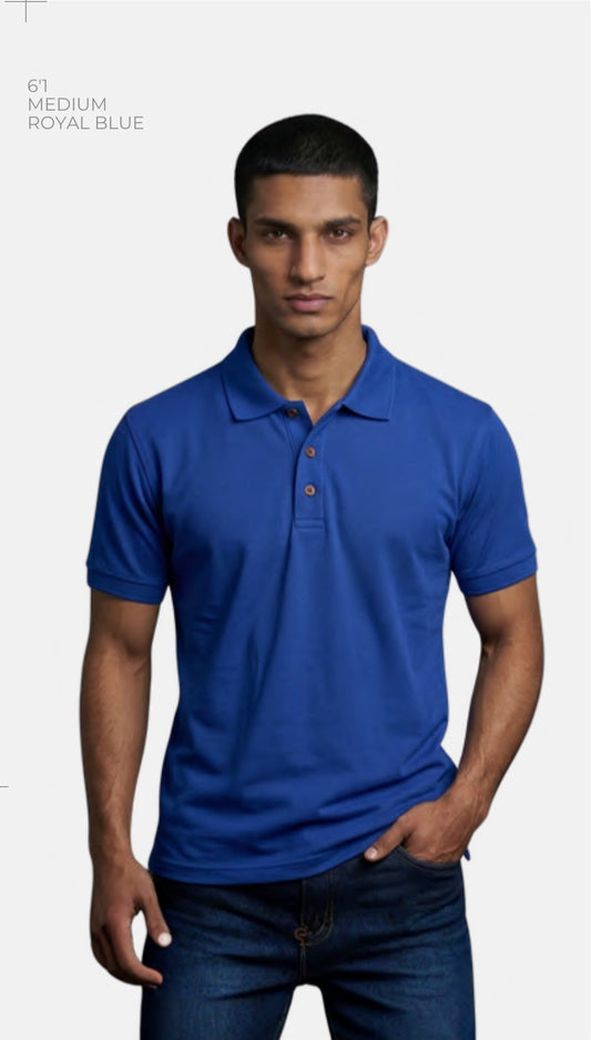 Pure Cotton Polo T-shirt – Quality 201 (280 GSM) – model wearing