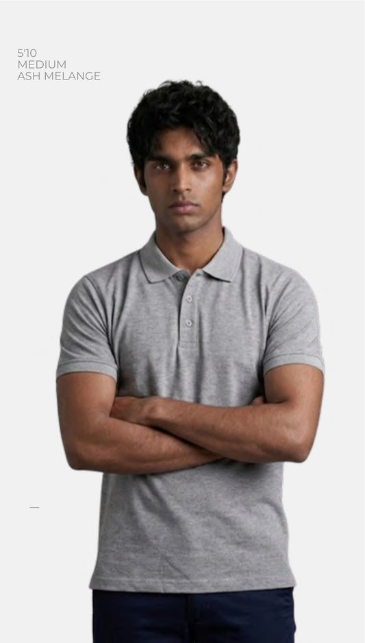 Airtex Polo T-shirt – Quality 375 (230 GSM) – model wearing