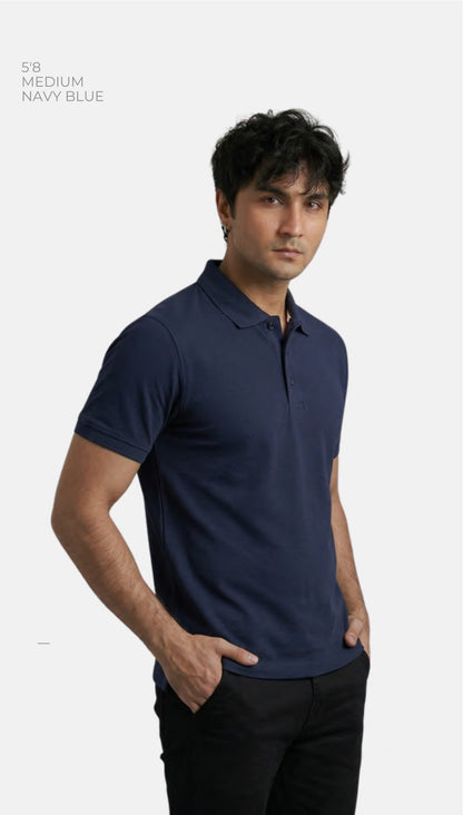 Honeycomb Polo T-shirt – Quality 251 (220 GSM) – model wearing