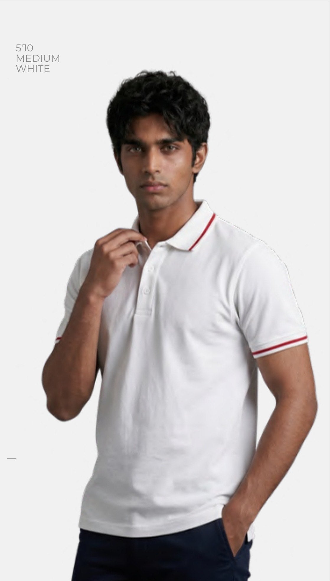 Airtex Polo T-shirt with Tipping – Quality 573 (230 GSM) – model wearing