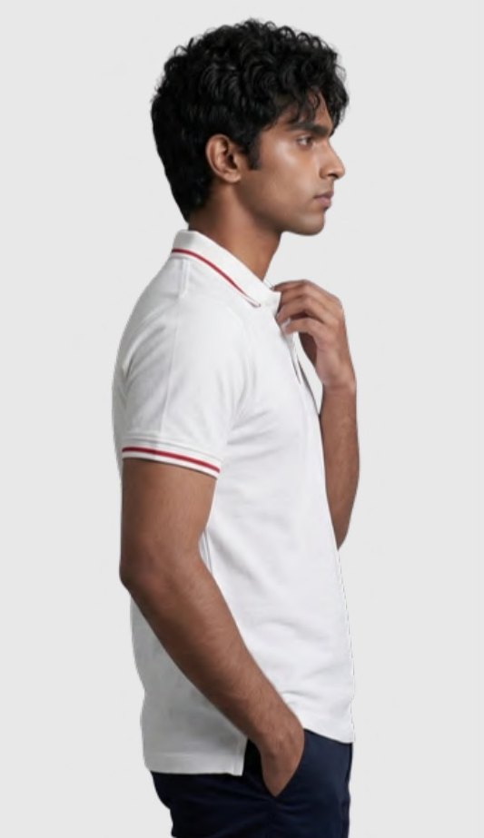 Airtex Polo T-shirt with Tipping – Quality 573 (230 GSM) – side view