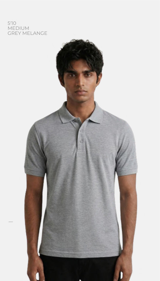 Poly-Cotton Polo T-shirt – Quality 2 HRI (200 GSM) – model wearing