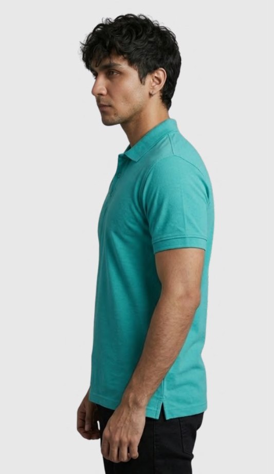 Cotton-touch Poly-Cotton Polo T-shirt – Quality 550 (190 GSM) – side view