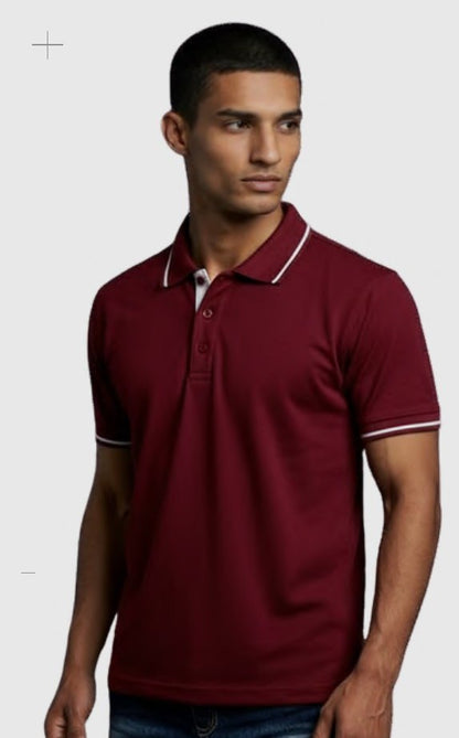 Cotton-touch Poly-Cotton Polo T-shirt with Tipping – Quality 144 (230 GSM) – back view