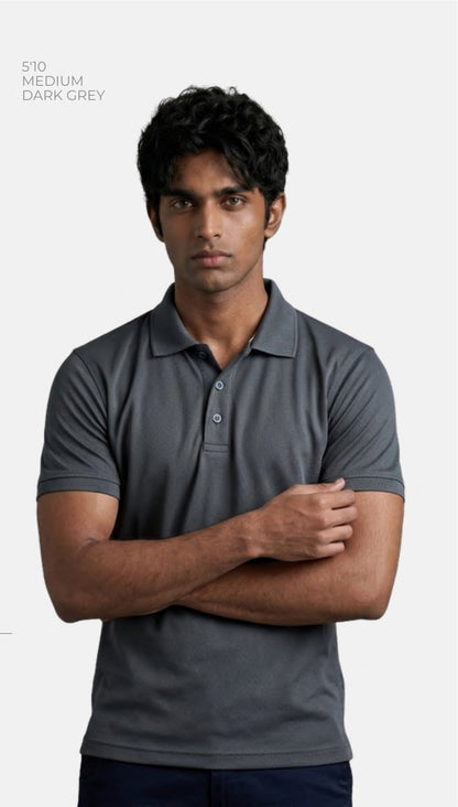 Dri-fit Dot-knit Polo T-shirt – Quality 320 (150 GSM) – model wearing